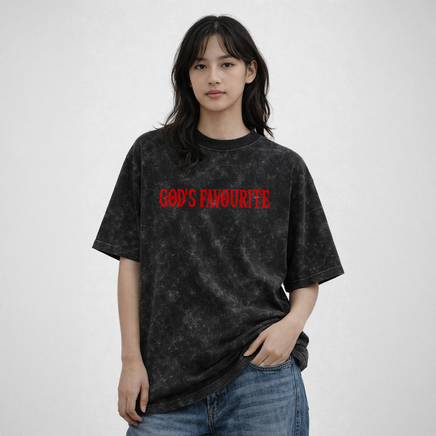 God's Favourite | Unisex Acid Washed Oversized Tee