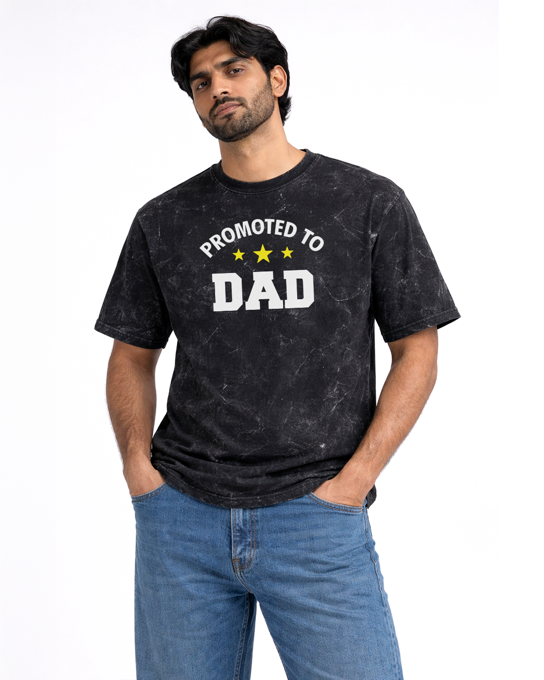 Promoted to Dad | Acid Washed Oversized Tee
