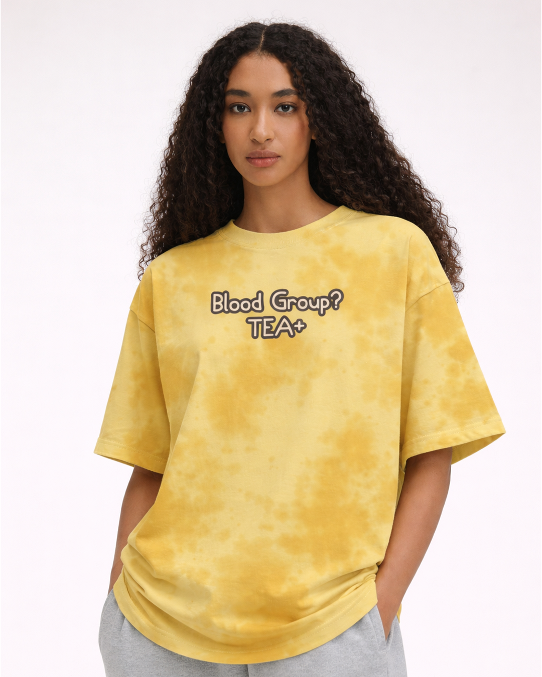 Blood Group Tea+ | Unisex Tie Dye Oversized T-Shirt