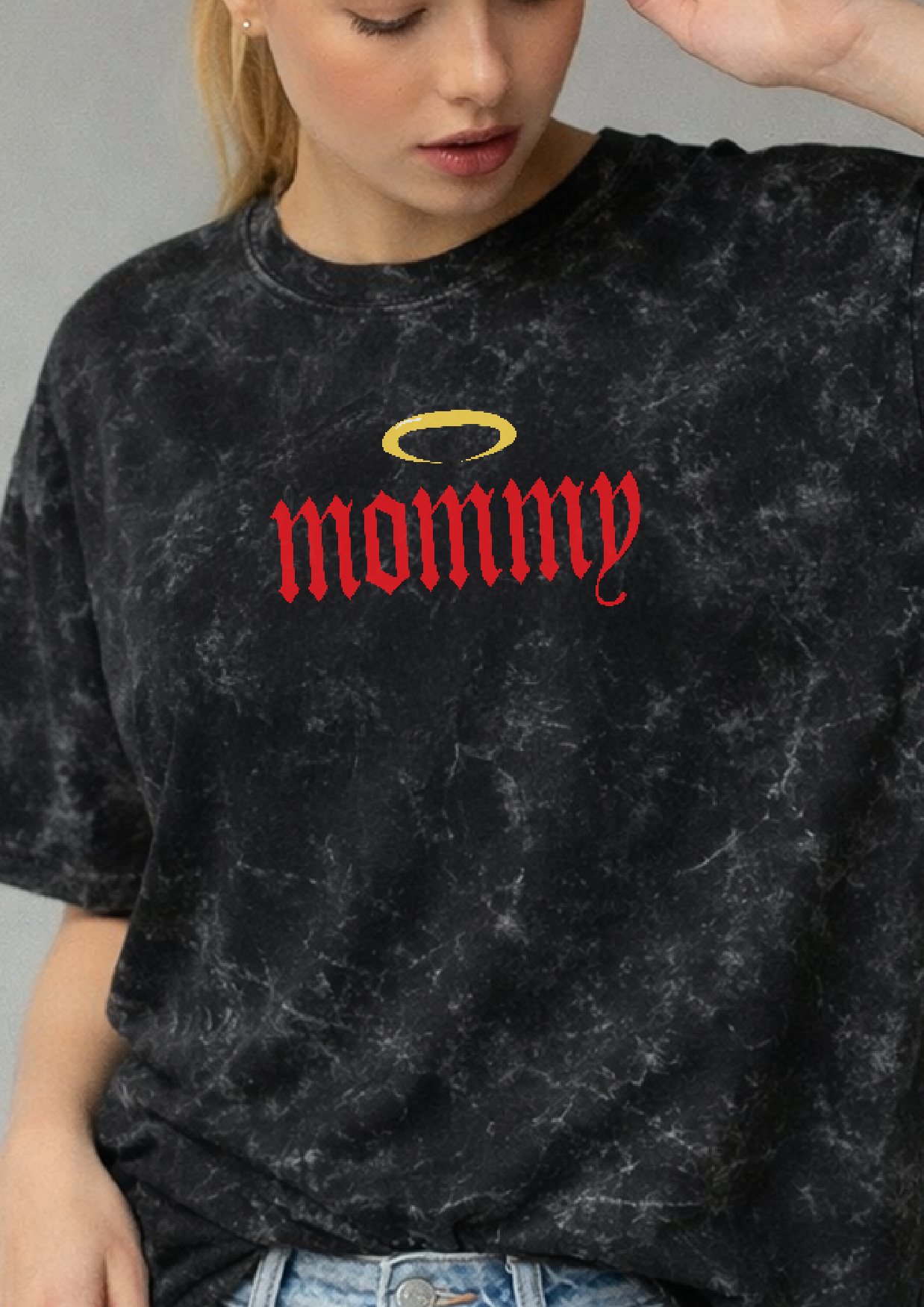 Mommy | Acid Washed Oversized Tee