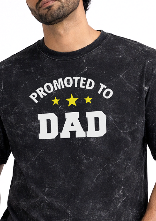 Promoted to Dad | Acid Washed Oversized Tee