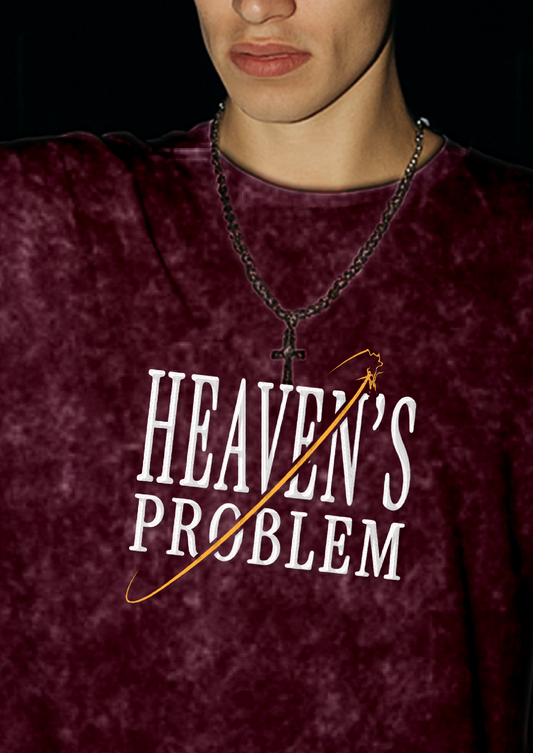 Heaven's Problem | Unisex Acid Washed Oversized Tee