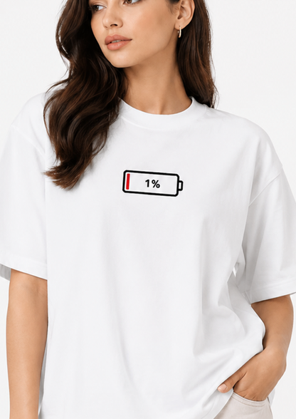 1% Battery | Unisex Oversized Standard T-Shirt
