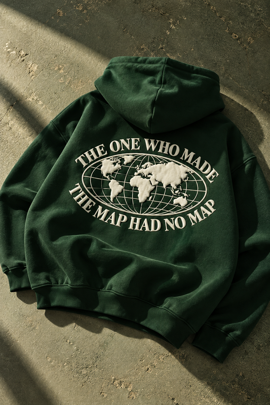 No Map | Unisex puff print Oversized Hoodie